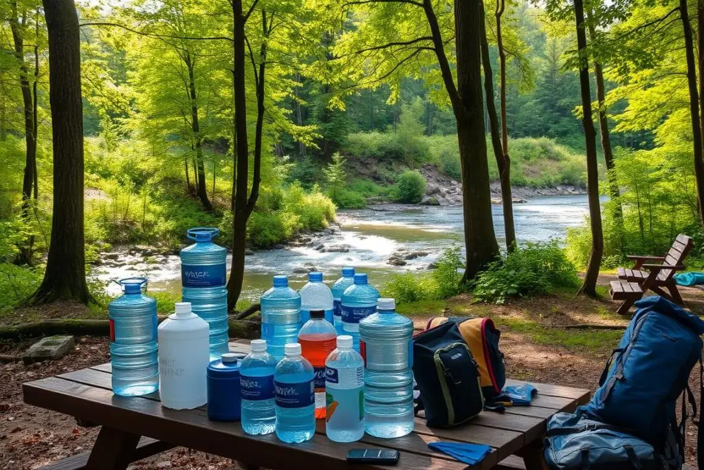 hidratação no camping